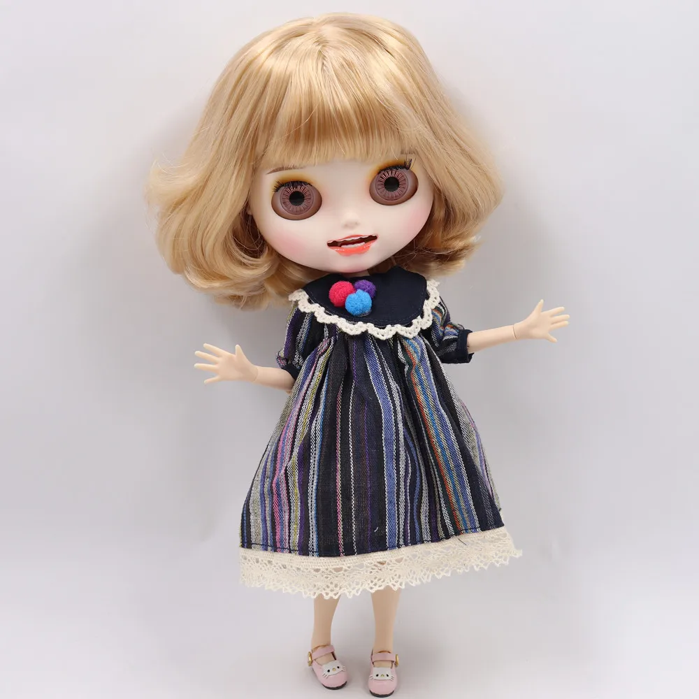 Ледяной обнаженный Blyth кукла No. BL3715/2240 медовый каштановый волос резные губы открытый рот матовые индивидуальные лица соединение тела 1/6 bjd