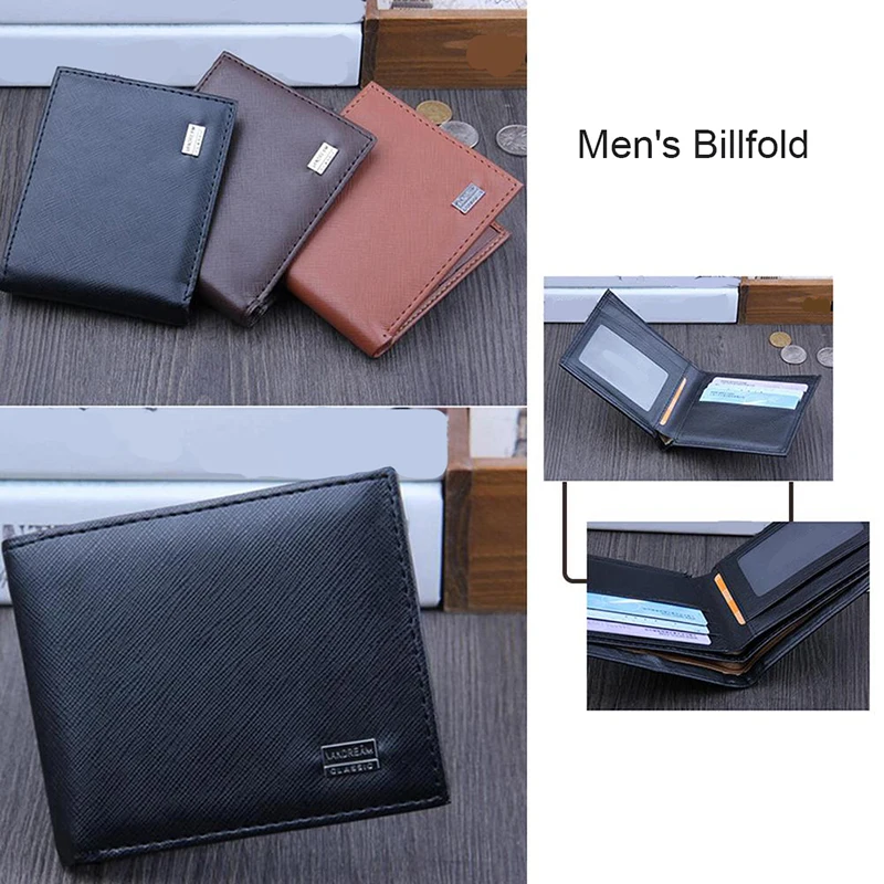 

Durable Multifunctional Vintage Men PU Leather Luxury Wallets Short Slim Male Purses Practical Money Clip Credit Card Wallet
