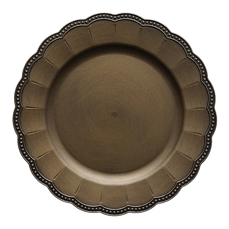 European Retro Round Storage Tray, Dressing Table, Jewelry, Cosmetic Storage, Decoration, Display Trays, Home Decorative 3