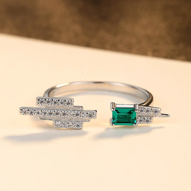 S925 sterling silver ring female models with Colombia Cuilan jade jewelry emerald fingers to send girlfriend Christmas gifts