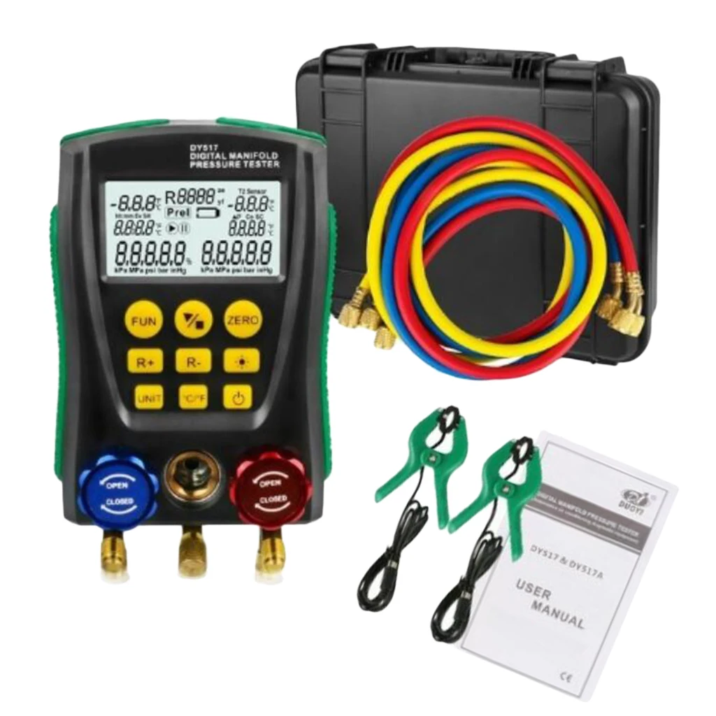 Digital Gauge Meter HVAC Vacuum Pressure Temperature Tester Leakage Test With High-strength Engineering Plastics