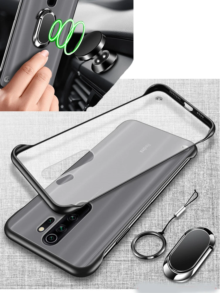 

Hot Sale Luxury Clear Case For Xiaomi Redmi Note 8 Shockproof Back Cover For Xiaomi Redmi Note 8 K20 Pro Magnet Ring Holder Case