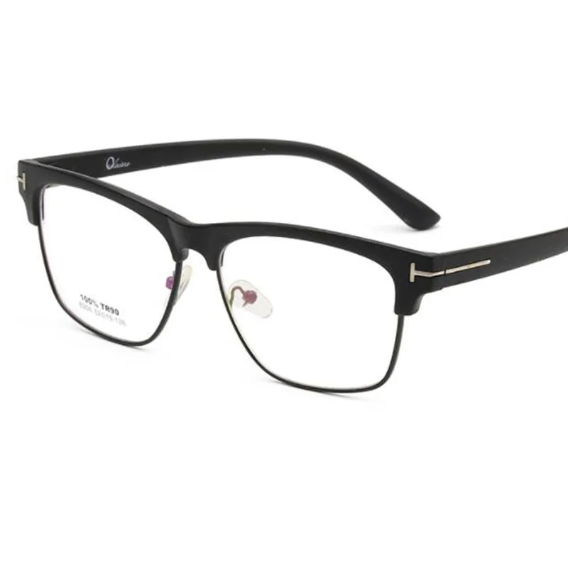 Gafas cuadradas Vintage para miopía, lentes simples de Metal, transparentes, de medio Marco, 2021