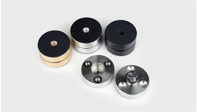 4-Piece Hi-Fi Speaker & Turntable Isolation Stand Feet – Stainless Steel Ball Base Pads, Vibration Damping
