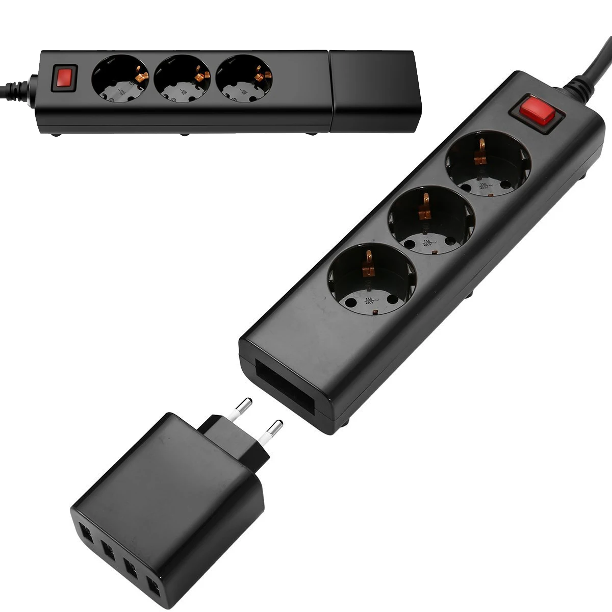 USB Мощность полосы штепсельная вилка европейского стандарта с Стабилизатор