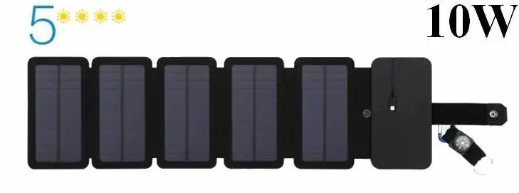 5 Solar Panels 10 Вт солнечное зарядное устройство складное водонепроницаемое солнечное зарядное устройство 5 в 2 а Быстрая зарядка портативное солнечное зарядное устройство для смартфонов - Цвет: 5 Solar Panels