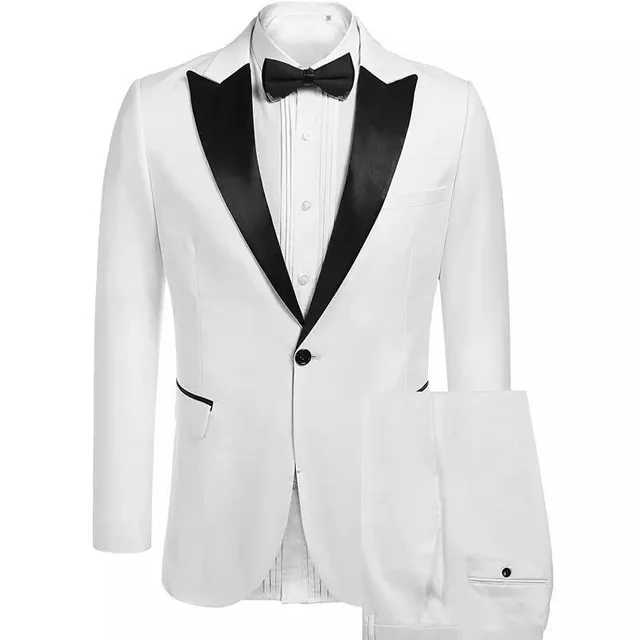 Одежда для жениха на одной пуговице; свадебные смокинги; мужские костюмы на заказ; облегающий костюм из двух предметов(пиджак+ брюки+ галстук - Цвет: color as photo