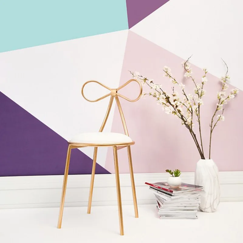 Nordic Golden Chair for Cafe Bar Butterfly Chair Iron Bow Metal Cafe Outdoor Office Creative Lounge Home Gold Decor