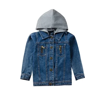 

New Children's Girls Jacket Autumn Baby Girl Hooded Tops Denim Jacket Coat Outdoor Long Sleeve Kids Outerwear 2019 v