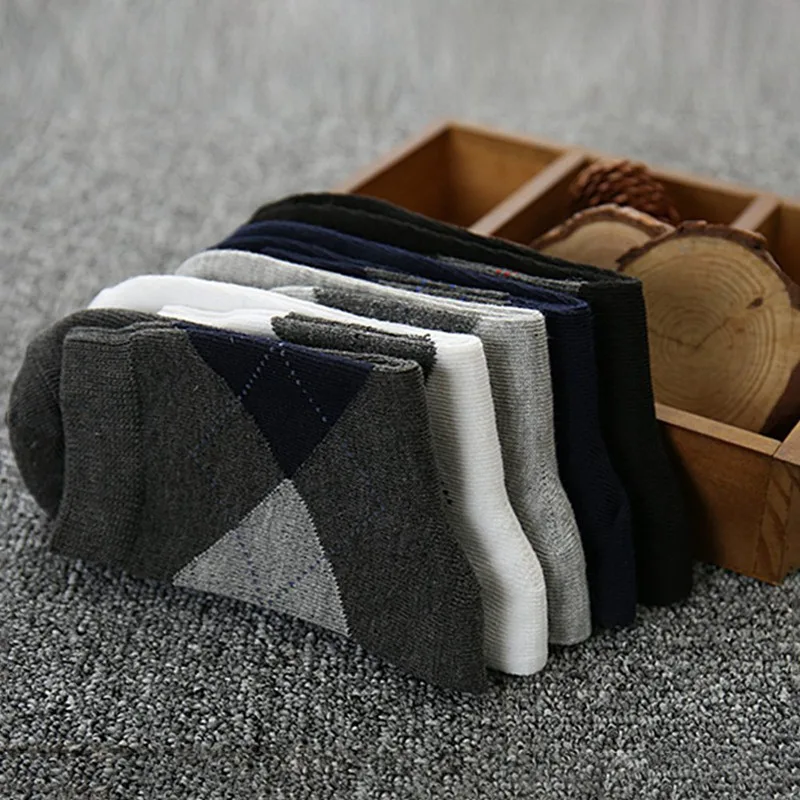 Autumn Winter Men's Warm Wool Socks Cotton Harajuku High Quality Black Gray Casual Tube Men Dress Socks For Men Gift 5Pair