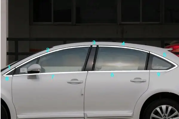 Верхняя звезда 304 # Отделка окон из нержавеющей стали для Citroen C4 седан/Хэтчбек 2007