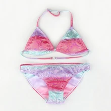 Купальный костюм из 2 предметов для маленьких девочек, От 8 до 16 лет бикини для девочек, детское бикини, детский летний купальник, купальный костюм, детская пляжная одежда, танкини