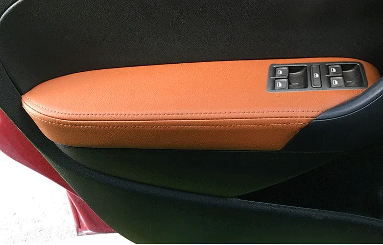 Для VW Polo 4 шт. панель подлокотника двери автомобиля микрофибра кожаный чехол отделка Защита Набор 2011 2012 2013