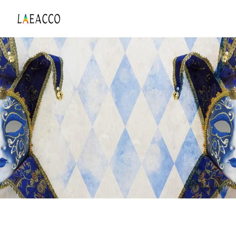 

Laeacco Mask Carnival Festivals Celebraiont Diamond Pattern Party Portrait Photography Background Photo Backdrop Photocall