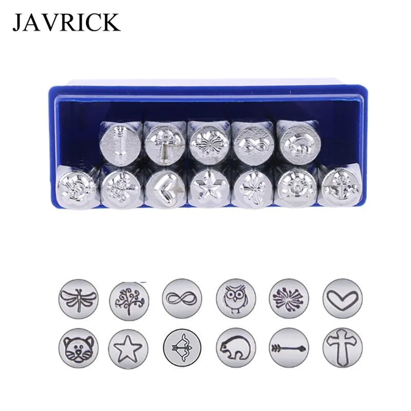 

12 Pcs/set DIY Metal Stamp Punch Stamping Tool with Animal Theme Iron Seal