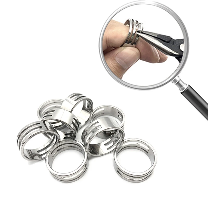 2pcs Stainless Steel Jump Ring Open Closing Finger Jewelry Making Tools
