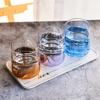 

Set of 2 250ml beautiful multicolor Starry sky style home water juice glass party whiskey wine glass cups GLA-46