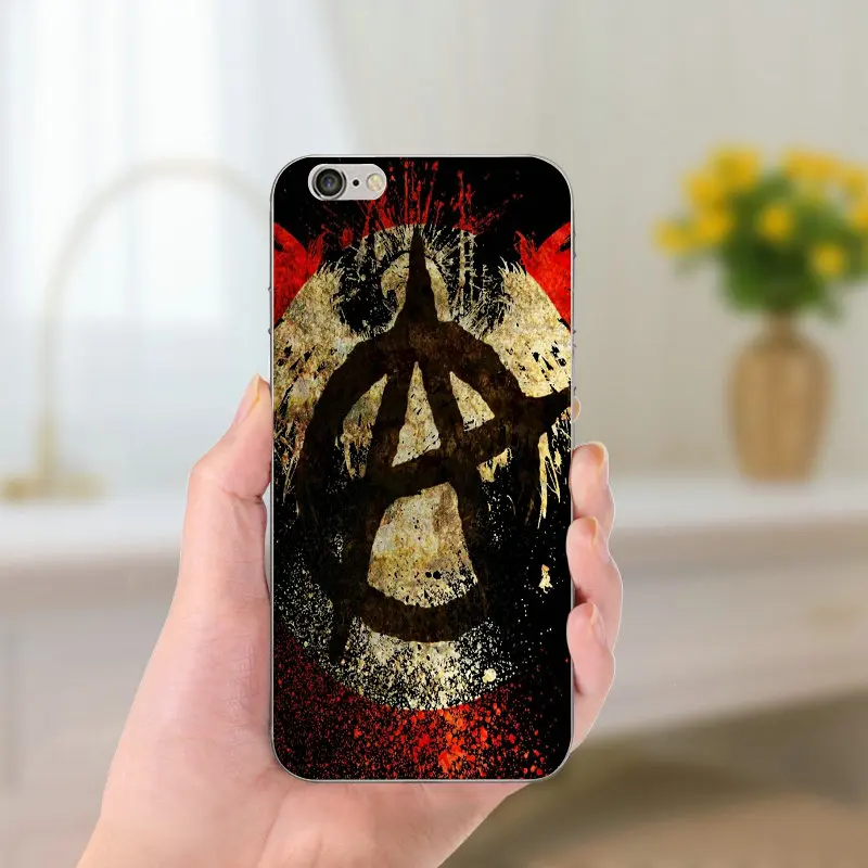 Для iPhone 8 7 6 6S Plus X 5 5S SE 5C 4 Shell антидетонационный Coque классный анархический логотип силиконовый Мягкий ТПУ силиконовый чехол для телефона