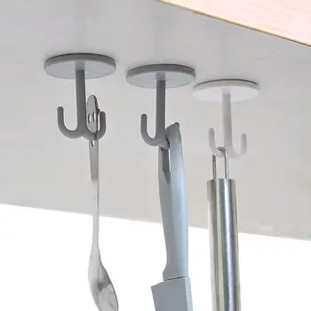 

Kitchen Bathroom Free Punching Vertical Hook Strong Adhesive Wall Stickers Hanging Load-bearing Suction Cup Kitchen Hook