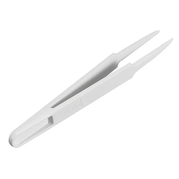

uxcell White Plastic Pointed Tip Anti-static Tweezers 4.7 Inch Length