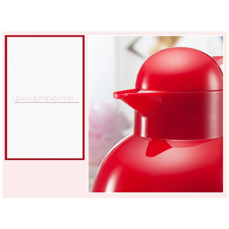 1500ml Large Double Layer Glass Vacuum Thermos Flask Chinese Style Leak-proof Insulated Pot Bottle Portable Hot Water Kettle