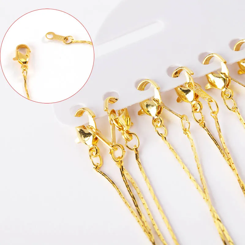12 шт 0,8 мм тонкая цепочка в виде змеи для женщин Сделай Сам ювелирное изделие Золотое серебряное ожерелье с застежкой-Омаром модный набор ювелирной фурнитуры
