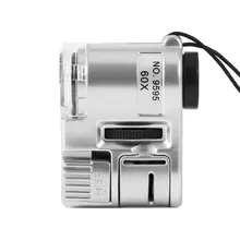 OUTAD мини-объектив 60X карманный лупа микроскоп с светодиодный ультрафиолетовый светильник ювелирные изделия образование Фокус Регулируемая Лупа