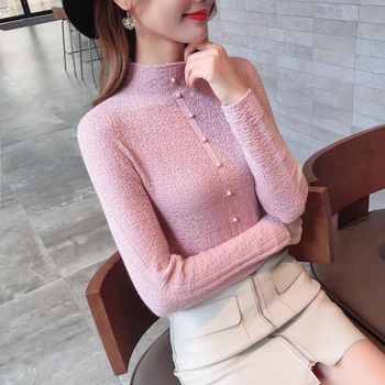 

2020 OHCLOTHING 9082 real shot new fall slim nail bead high collar Pullover knitwear 42-1 floor, 3 rows, 1 shelf