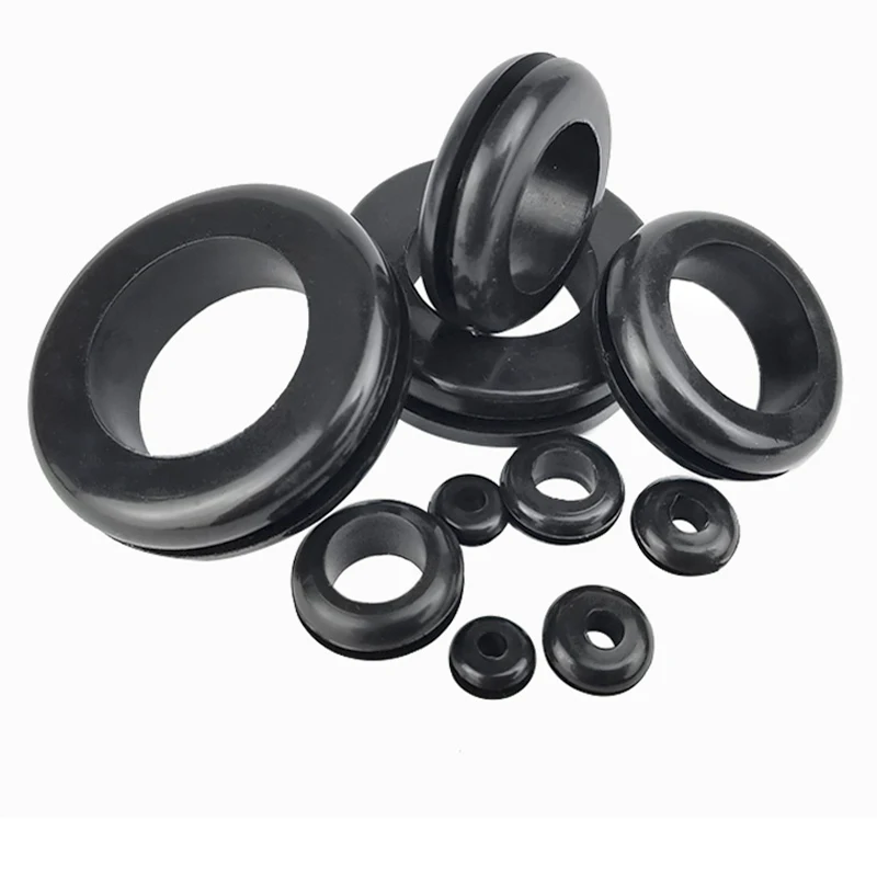 Rubber Grommet Kit Rubber Grommet Double-sided Protect Rubber Grommets Ring 4 5 6 8 9 10 12 14 16mm Non-toxic Odorless 10/50pcs