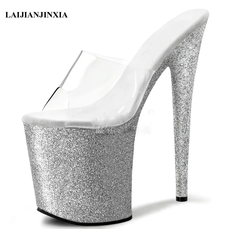 

LAIJIANJINXIA New Open Toe Slippers 20 CM Super High Heel Shoes Platforms Pole Dance Shoes Star Model Shoes, Wedding Shoes