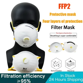 

5/10PCS Reusable KN95 Face Mask FFP2 Mascarillas Breathing Valve 4 Layers Dust Anti-pollution Mouth Cover Protective Respirator