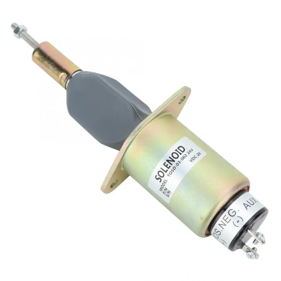 Shut Off Solenoid Accessories Kit 24V Steel Housing Engine Shut off Stop Solenoid Valve Replacement Accessories Kit
