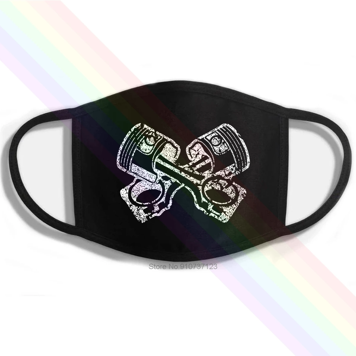 Crossed Pistons Mechanic Garage Engine Printing Washable Breathable Reusable Cotton Mouth Mask | Аксессуары для одежды