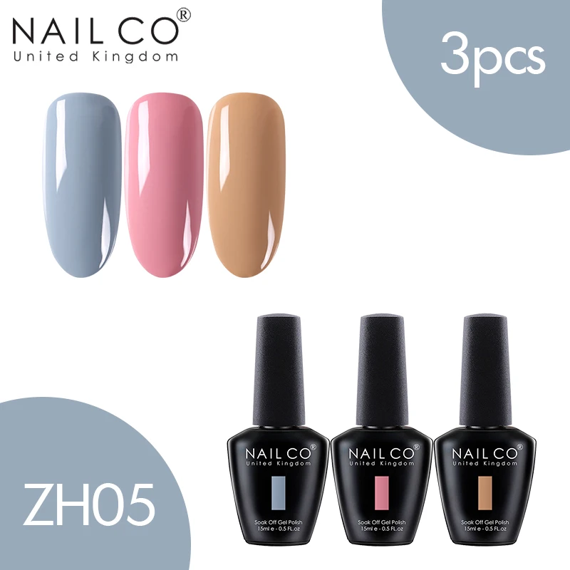 

NAILCO 3pcs Gel Polish Set UV Vernis Semi Permanent Primer UV Gel Nail Polish Paint Nail Art Varnish Hybrid Soak Off Gel Lacquer