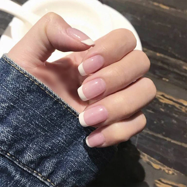 取り外し可能なネイルチップ 24個 マニキュア用接着剤 Uvジェル 極細 棺用 粘着テープ フレンチスタイル Aliexpress Beauty Health