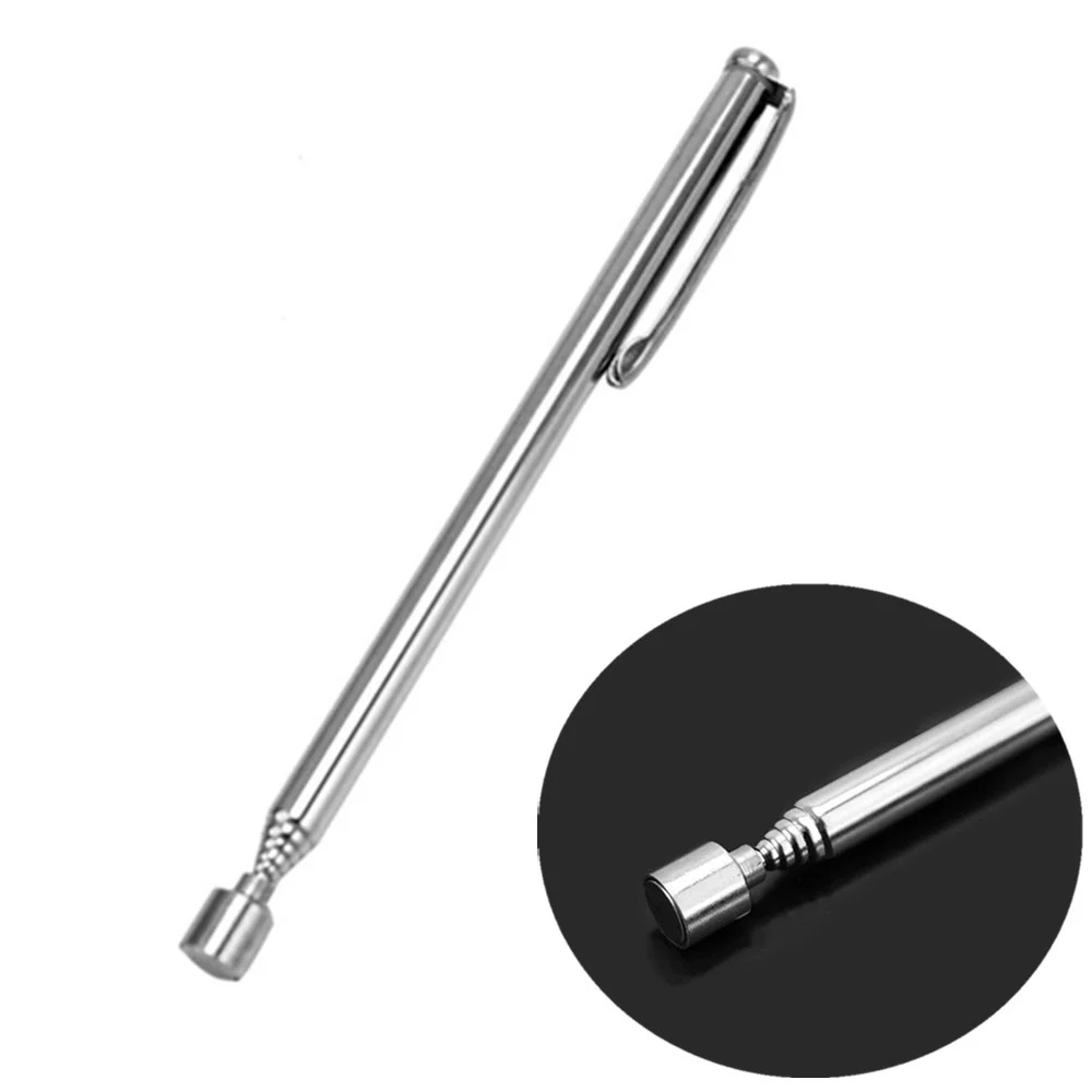 Mini 1PC Portable Telescopic Magnet Magnetic Pen Pick Up Nuts and Bolts Promotion Handheld Tools Adjustable Length Silver Tone photo