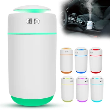 

Mini Air Humidifier USB Charging Desktop Humidifier with 7 Color Light for Car Home Face Moisturizing Machine (White)