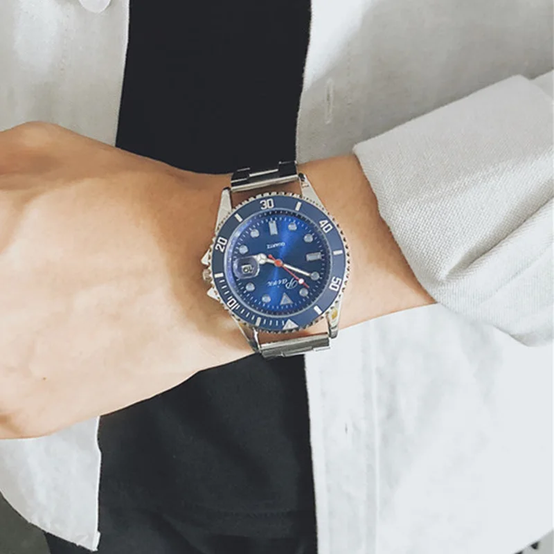 

Blue Watch For Men Luxury Rolexable Quartz Clock Mens Watches Top Brand Fashion Man Stainless Steel Waterproof Date Wristwatch