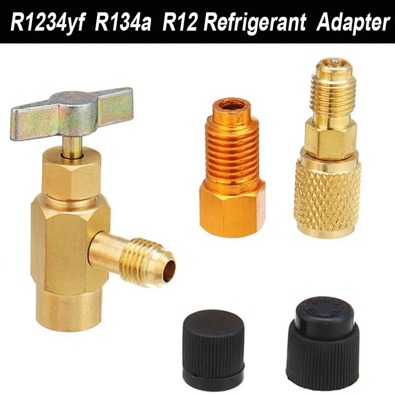 R1234yf R134a R12 хладагент может нажмите адаптер 1/4SAE 1/" части комплект