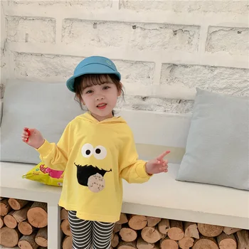 

2020 new boys girls printed t-shirt spring cotton fashion kids girls hooded sweatshirt 1-6t