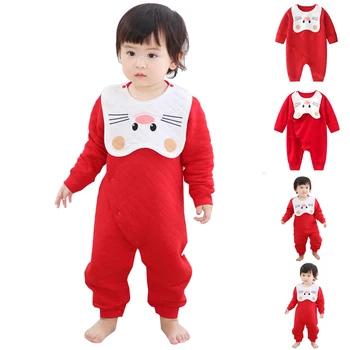 

Baby Rompers Long Sleeve Jumpsuit Infant Clothing Thick Warm Autumn Winter Newborn Clothes Indoor Crawling Onesie Girls Outfits