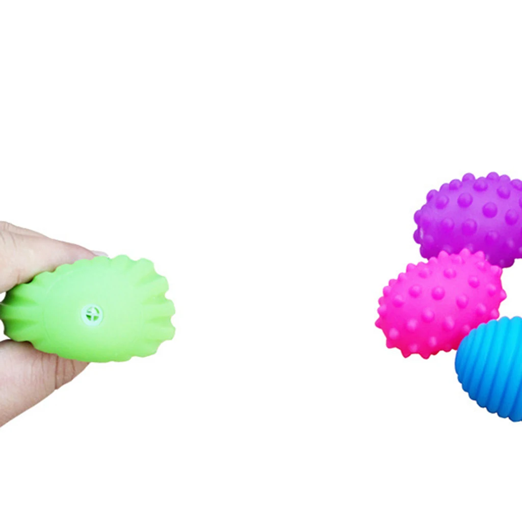 4/5/6Pcs Baby Kids Soft Massage Sensory Development Educational Ball Sound Toy Set