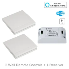 QIACHIP Wifi беспроводной настенный светильник переключатель умный дом 433 мгц радиочастотный пульт дистанционного управления приемник светодиодная лампа переключатель работа с Amazon Alexa DIY