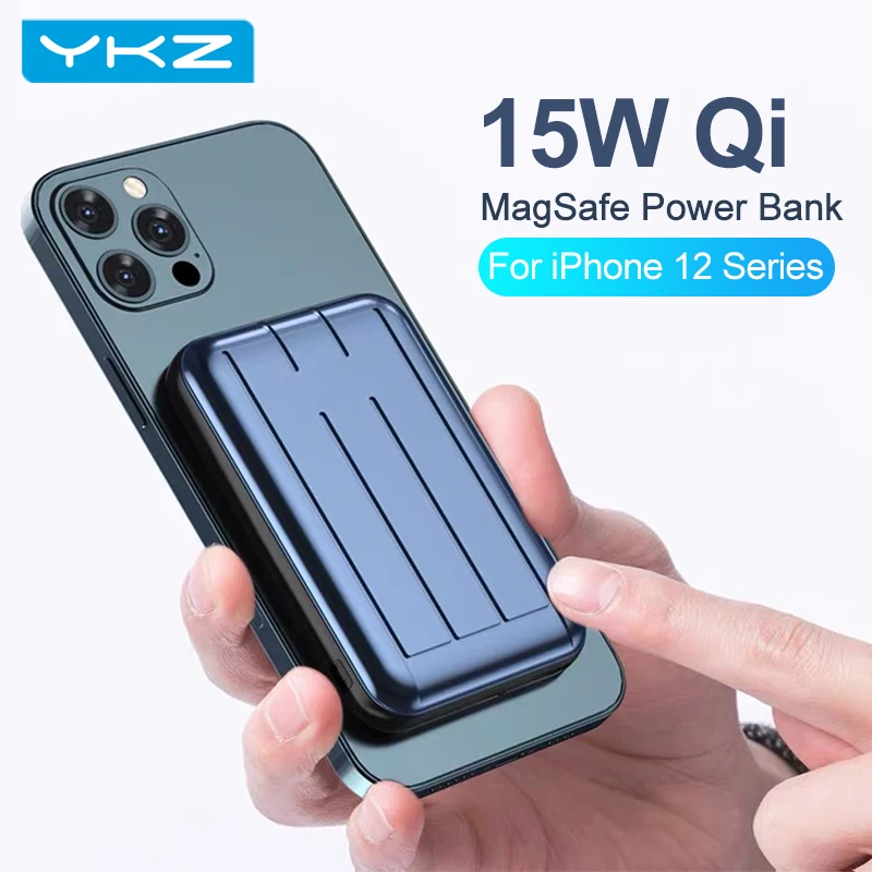 YKZ 15W Wireless Magnetic Power Bank For iPhone 12 Pro Max 20W PD QC 3.0 Fast Charging Type C Portable Extrenal Battery Charger