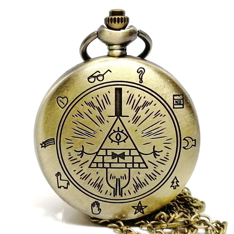 Модные Цветные кварцевые карманные часы Bill Cipher Gravity Falls аналоговые Мужские и