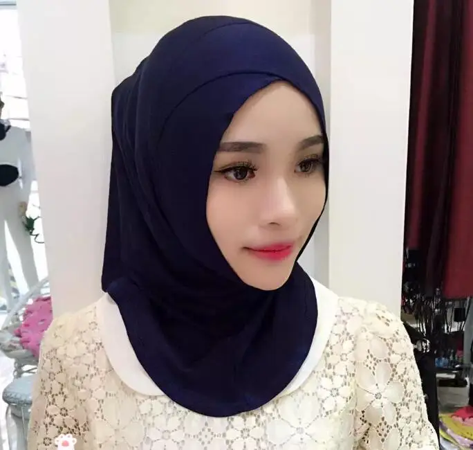 H9 10pcs cotton hijab cap underscarf muslim modal jersey hijab mixed colors