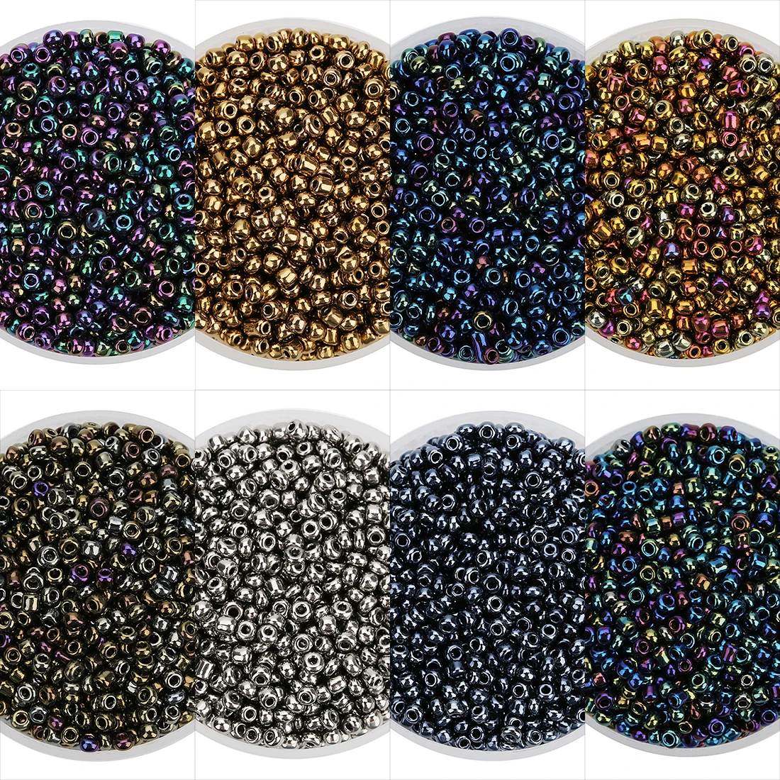 

LOULEUR Approx.2800pcs 2.5mm Deep Color Czech Glass Beads Charms Seed Beads Kralen Glass Spacer Beads for Jewelry DIY Making