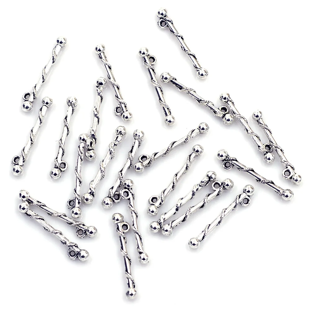 

50Pcs Majorette Baton Charms Pendants Antique Silver Tone Jewelry DIY Findings 26x3.5mm