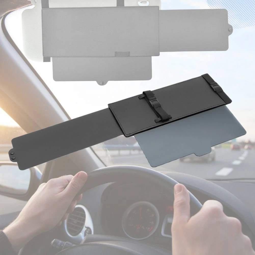 Car Sun Visor Extension Extender Shield Front Side Casement Shade Anti