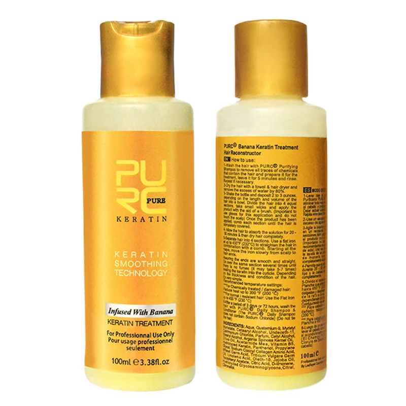 PURC New Brazilian Keratin Hair Care Hair Mask For Straightening Hair Repairs By Dry Damaged High Speed Lock Water TSLM1
